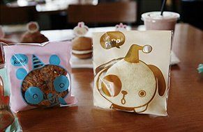 ONOR-Tech 100 PCS Lovely Cute OPP Self Adhesive Cookie Bakery Candy Biscuit Treat Gift Diy Plastic Bag (Flower) N33