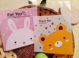 ONOR-Tech 100 PCS Lovely Cute OPP Self Adhesive Cookie Bakery Candy Biscuit Treat Gift Diy Plastic Bag (Flower) N39
