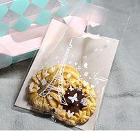ONOR-Tech 100 PCS Lovely Cute OPP Self Adhesive Cookie Bakery Candy Biscuit Treat Gift Diy Plastic Bag (Flower) N43