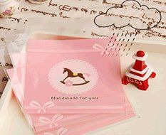 ONOR-Tech 100 PCS Lovely Cute OPP Self Adhesive Cookie Bakery Candy Biscuit Treat Gift Diy Plastic Bag (Flower) N47