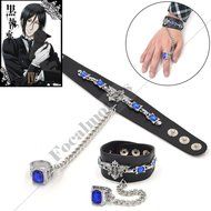 Anime Black Butler Kuroshitsuji Sapphire Ring Bracelet Cosplay Unisex For Fan N2