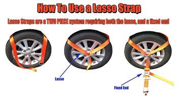 2&quot; X 6 Ft Lasso Style Auto Tie Down with Round Ring PN: 220693BL- 6 Feet-Blue