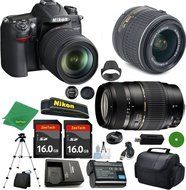 Nikon D7000 International Version - No Warranty, 18-55mm f/3.5-5.6 VR, Tamron 70-300mm DI LD Zoom, 2pcs 16GB ZeeTech...
