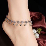 Women Anklet Silver Bead Chain Ankle Bracelet Barefoot Sandal Summer Beach Foot N2