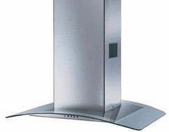 Faber TRATIS36SS Designer 36" Tratto Isola Island Mount Chimney Range Hood with 600 CFM Internal Blower Convertible...
