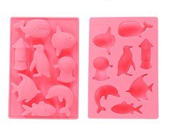 Wocuz Penguins Sea Creature Whale Fish Shape Ice Mold Bake Chocolate Tray N2