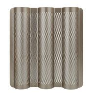 Whitelotous 3 Gutters Non-stick Perforated Baguette Pan French Bread Pan Wave Loaf Bake Mold - Champagne