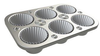 Muffin | Cupcake Pan with 6 Large Aluminum Cups fits Easily into a Toaster Over and includes 100 White Liners... N5