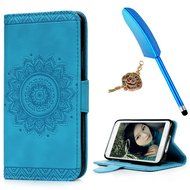 S5 Case,Samsung Galaxy S5 Case (I9600) - Wallet Embossed Totem Flower Design Folio Flip PU Leather with Stand... N15