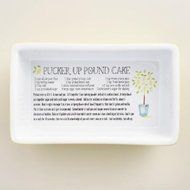 Adorable Ceramic Loaf Pan with Printed Lemon Pound Cake Recipe
