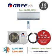 Gree RIO09115-143815 - 9,000 BTU 16 SEER Wall Mounted Mini Split Air Conditioner with Heat Pump 115V &amp; 15&#039; Line...