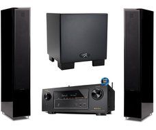 Martin Logan Motion 40 Black Floorstanding Speakers with Dynamo 700W Subwoofer and Denon AVR-X2200W A/V Receiver