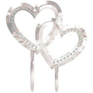 Amscan Classic Double Heart Wedding Cake Topper, 5 x 4-3/8&quot;, Silver