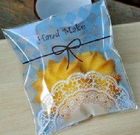 ONOR-Tech 100 PCS Lovely Cute OPP Self Adhesive Cookie Bakery Candy Biscuit Treat Gift Diy Plastic Bag (Flower) N59