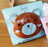 ONOR-Tech 100 PCS Lovely Cute OPP Self Adhesive Cookie Bakery Candy Biscuit Treat Gift Diy Plastic Bag (Flower) N60