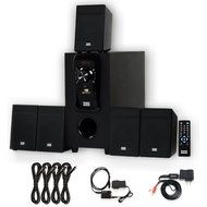 Acoustic Audio AA5150 Home 5.1 Speaker System with Bluetooth Optical Input FM and 4 Extension Cables
