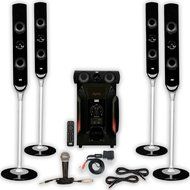 Acoustic Audio AAT1000 Tower 5.1 Speaker System with Bluetooth Mic and 2 Extension Cables