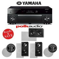 Yamaha RX-A1060BL AVENTAGE 7.2-Channel Dolby Atmos Network A/V Receiver + Polk Audio 5.0 Vanishing Series In-Wall...