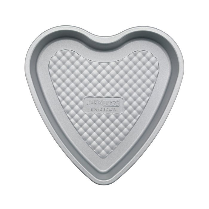 Cake Boss Professional Nonstick Bakeware 9-Inch Heart Cake Pan, Silver N4