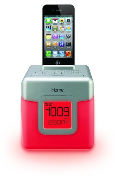 iHome iHM28 Color Changing Alarm Clock FM Radio with USB Charging (Certified Refurbished) N4