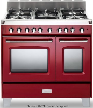 Verona VCLFSGE365DR 36" Classic Dual Fuel Range with 2.4 cu. ft. & 1.5 cu. ft. Ovens in Gloss Red