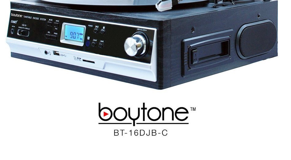 Boytone BT-16DJB-C 3-speed Stereo Turntable with 2 Built in Speakers Digital LCD Display + Supports USB/SD/AUX... N5