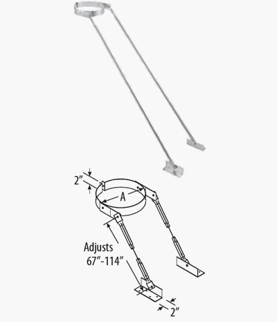 Chimney Plus 281608 Duravent 8'' Extended Roof Bracket