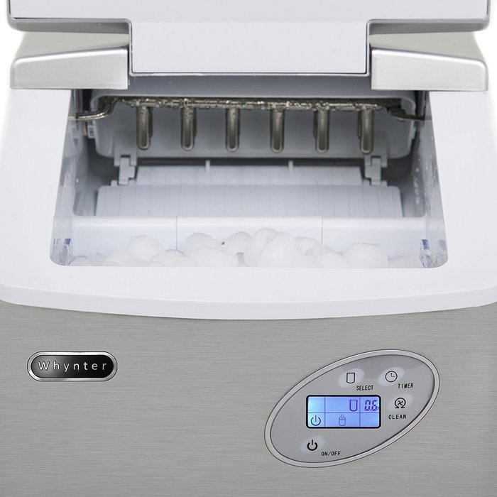 Whynter IMC-491DC Portable Ice Maker with Water Connection, 49 lb. Capacity, Stainless Steel N5