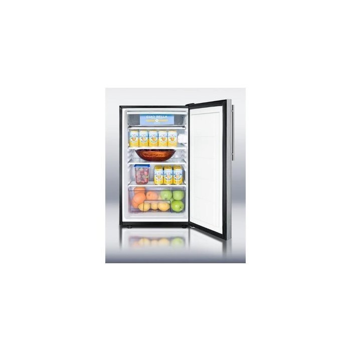 Summit CM421BLBISSHVADA 4.1 Cu. Ft. Stainless Steel Undercounter Compact Refrigerator N2