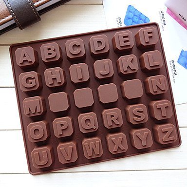 Sher Silicone 30 Holes English Words Chocolate Tray(Color Randoms) N2