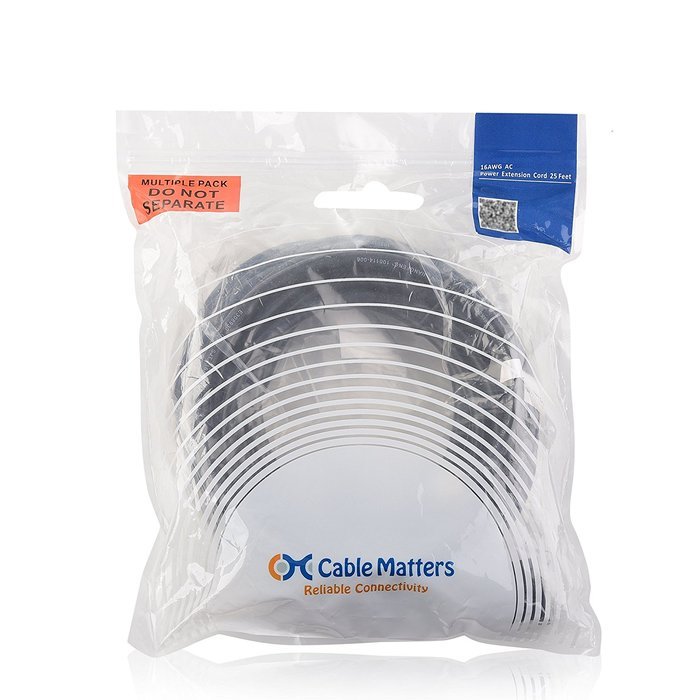 Cable Matters 2-Pack 2-Slot Power Cord 15 Feet (NEMA 1-15P to IEC C7)