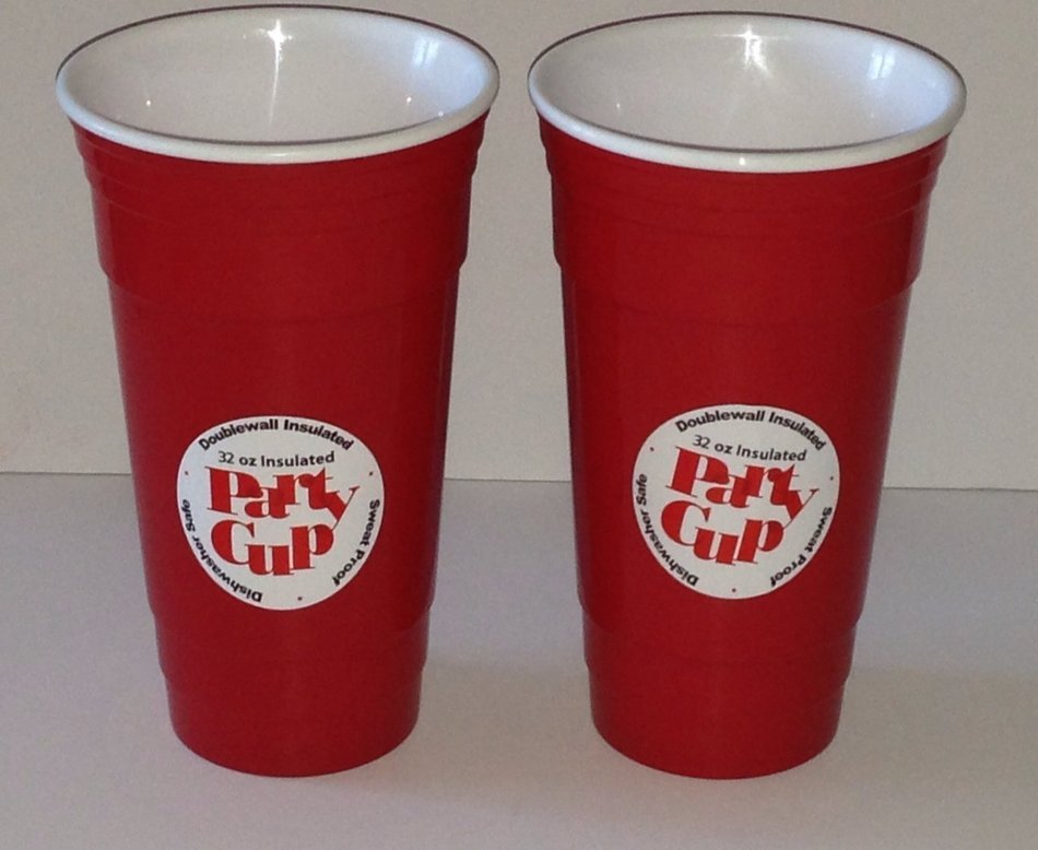 Racer Red Party Cup Doublewall Insulated 32 Oz. Set of 2
