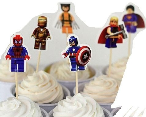 Lego The Avengers Assorted Cupcake Picks - Set of 12
