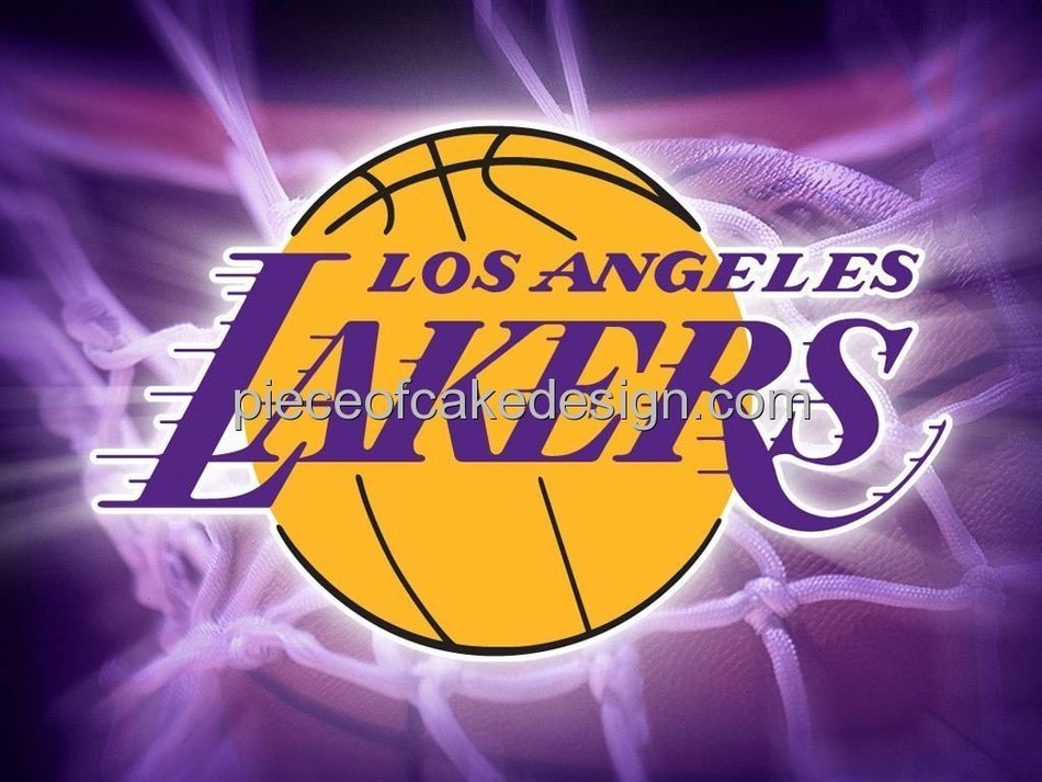 1/4 Sheet ~ Los Angeles Lakers NBA Basketball Purple Logo ~ Edible Image Cake/Cupcake Topper!!!