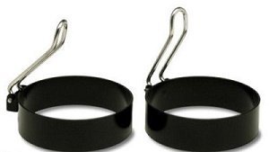 Amco Houseworks Round Egg Rings Set of 2, Non Stick Stainless Handle, Pancakes 2