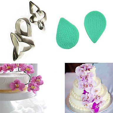 Y&XL&H Silicone Butterfly Orchid Petal Stainless Steel Cutter Flower Cutter Cake Decorating Moulds (Random Color) N4