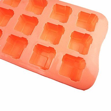 Sher Silicone 15 Holes Gift Boxes Shape Chocolate Tray for Festivals(Color Randoms) N3
