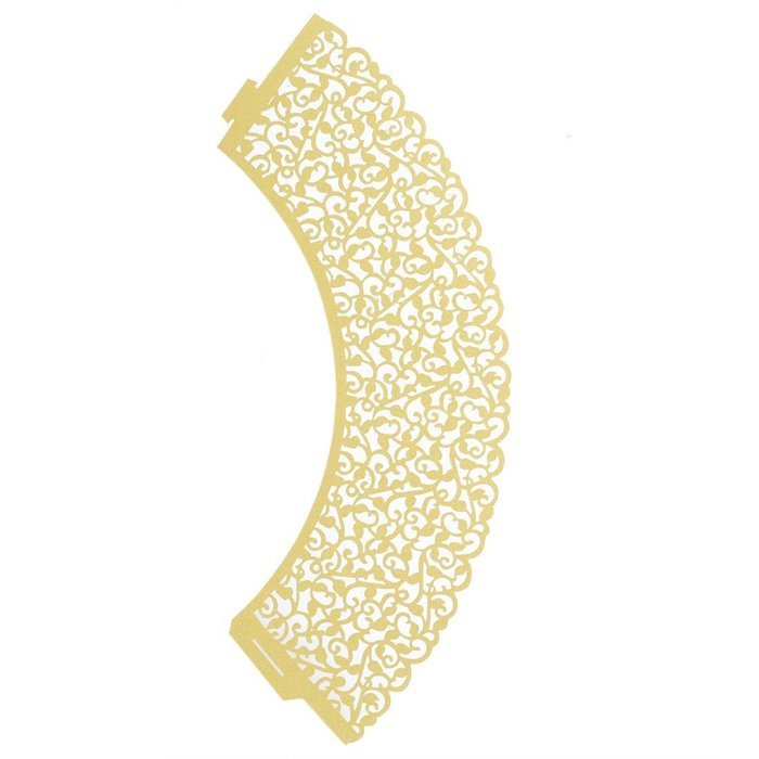 TOOGOO(R)100 pcs Filigree Vintage Cupcake Wrappers Wraps Cases - Wedding, Birthday, UK seller(Golden)