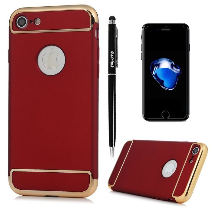 iPhone 7 Case (4.7 inch) - 3 in 1 High Impact Shockproof Anti-slip Lightweight Bumper Plating Frame Oleophobic... N3