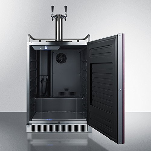 Summit SBC677BIIFTWIN 24" Built-In/Freestanding Beer Dispenser with 6.5 cu. ft. Capacity Dual Tap Factory Installed...