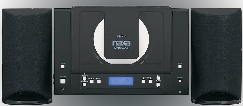 NAXA Electronics NSM-439 Wireless MP3/CD Microsystem with Bluetooth