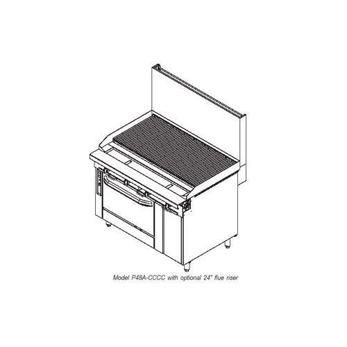 Southbend P48A-CCCC NG - 48-in Range w/ Stainless Radiant Charbroiler, Manual, Convection Oven, NG