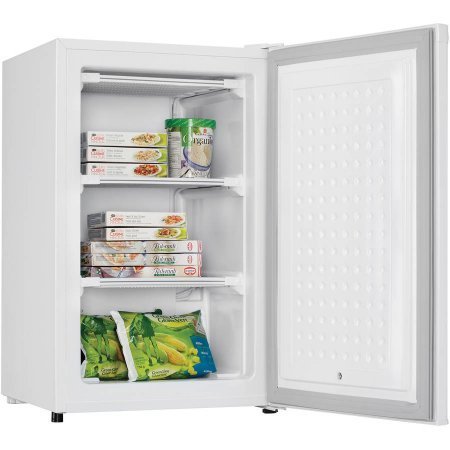 Danby DUFM032A1WDB 3.2 cu ft Upright Freezer 120 volts, White, Manual defrost 2 quick freeze shelves