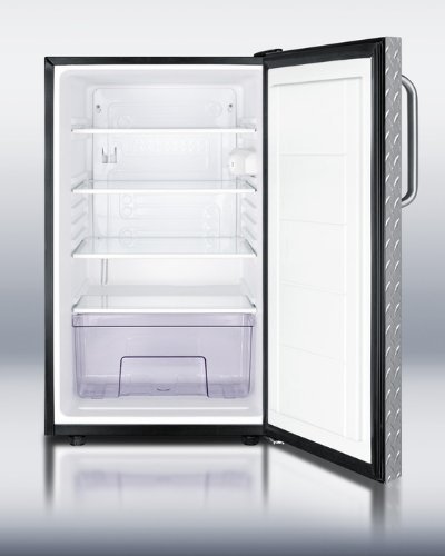 Summit FF521BLDPLADA: ADA Compliant 20" wide counter height all-refrigerator, auto defrost with a lock, diamond...