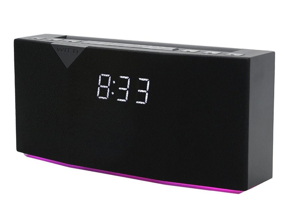 WITTI Design BEDDI Smart Radio Alarm Clock Speaker with Smart Home Integration, Black N12
