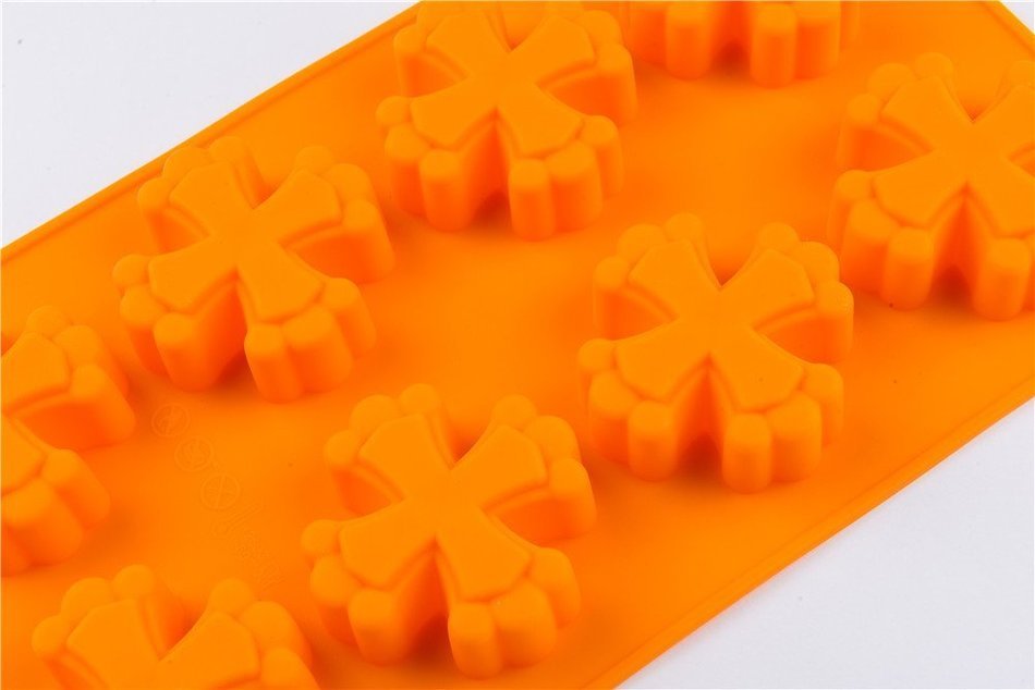 8 Cavity Cross Shape Silicone Handmade DIY Cake Chocolate Jello Pudding Ice Mold 3D Soap Mold