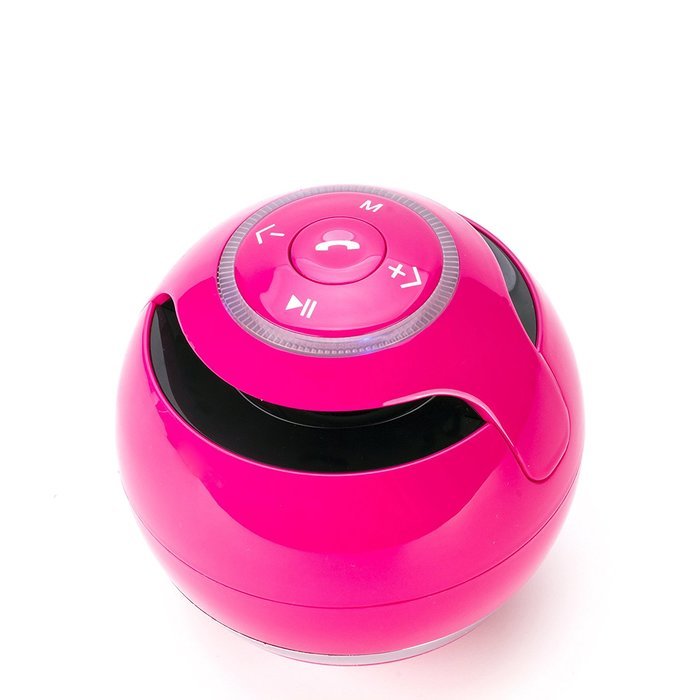 Pink - LED Bluetooth 3.0 Stereo Speaker With Mic Radio & MP3 All in One Free SD card included