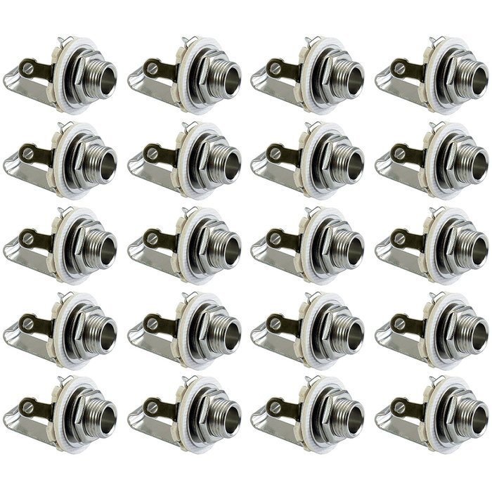 GLS Audio 1/4" Jacks Female TS Mono Panel Mount Jack - 20 PACK