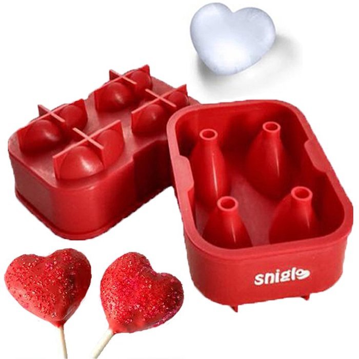 Chocolate Molds, 5CM 3D Heart Maker Candy Molds / Ice Molds / Cake Molds - BONUS, Silicone Funnel & 4 Heart Cupcake... N3