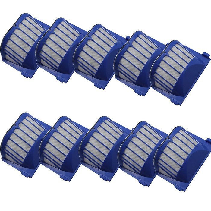 Ashon Replacement Filters For iRobot Roomba 500/600 Series Aerovac 536,550,551,552,564 (10) N2